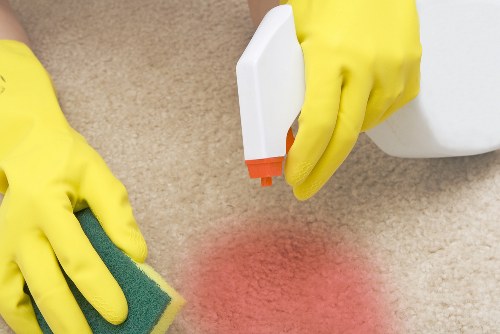 Professional home cleaners in SW10 cleaning a modern living room