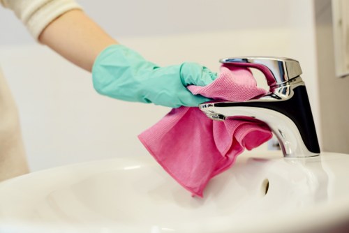 Professional carpet cleaning equipment in use during a residential service