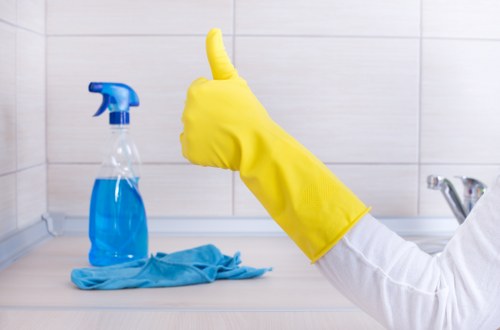 Professional cleaner in SW10 working in a modern London home